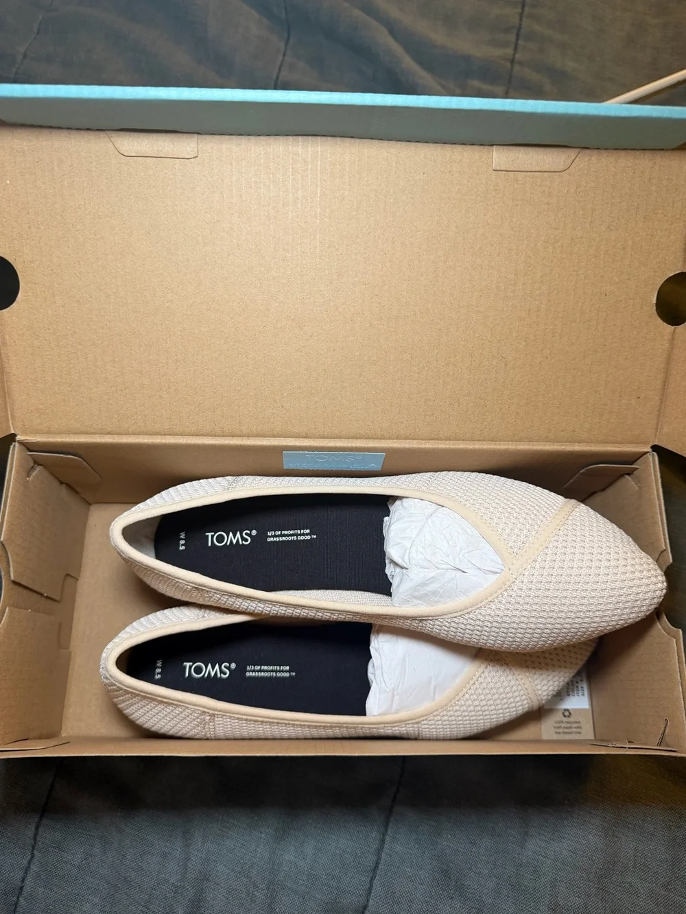 TOMS Cream/Beige Slip-On Flats